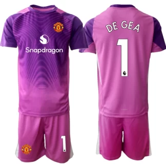Otroški Nogometni dresi kompleti Manchester United Vratar 2025-26 vijolična David de Gea 1