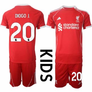 Otroški Nogometni dresi za otroke Liverpool Domači 2025-26 Diogo Jota 20