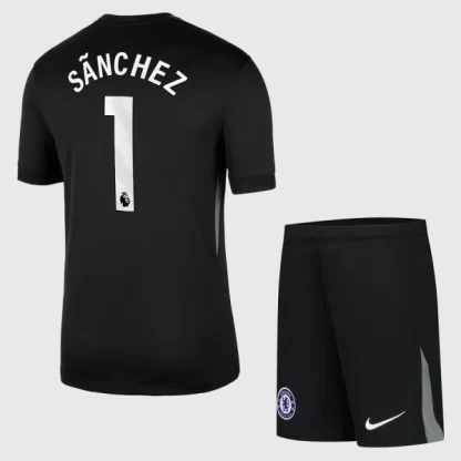 Poceni Otroški Nogometni dresi Chelsea Vratar 2025-26 črna Robert Sanchez 1