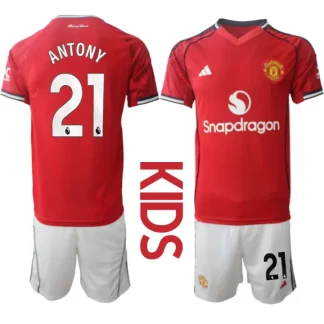 Poceni Otroški Nogometni dresi Manchester United Domači 2025-26 tisk Antony 21