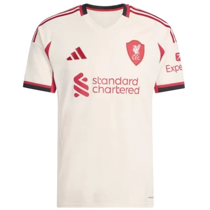 Kupite Moški Nogometni dresi Liverpool Gostujoči 2025-26 bela in rdeča
