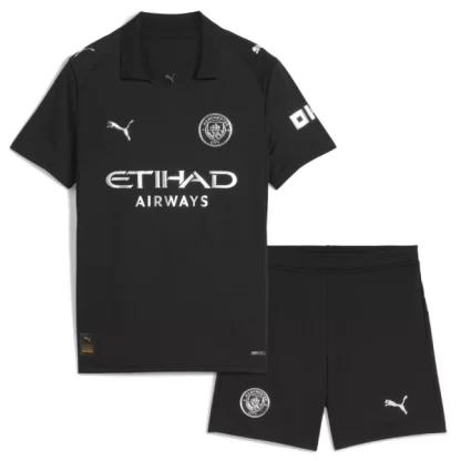Kupite Otroški dresi Kompleti Manchester City Gostujoči 2025-26 črna z lastnim imenom online