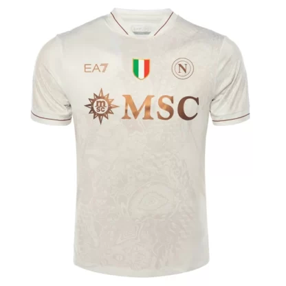 Moški Nogometna dres SSC Napoli Gostujoči 2025-26 bela Kratek Rokav