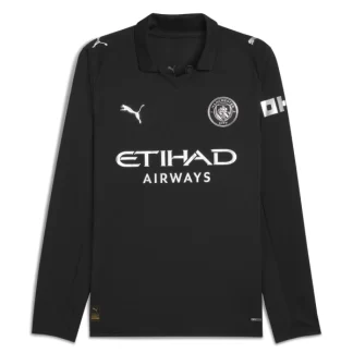 Moški Nogometni dresi Črna Manchester City Gostujoči 2025-26 Dolgi Rokav