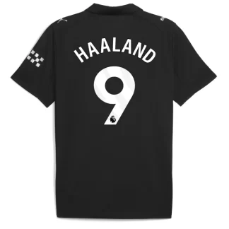 Moški Nogometni dresi Črna Manchester City Gostujoči 2025-26 Erling Haaland 9
