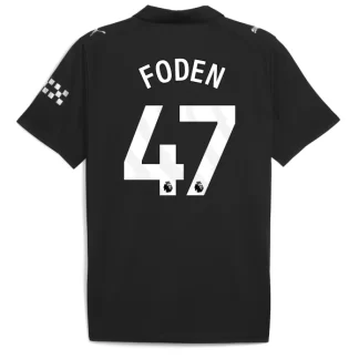 Moški Nogometni dresi Črna Manchester City Gostujoči 2025-26 Phil Foden 47