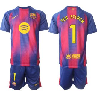 Poceni Moški Nogometni dresi kompleti FC Barcelona Domači 2025-26 Marc-André ter Stegen