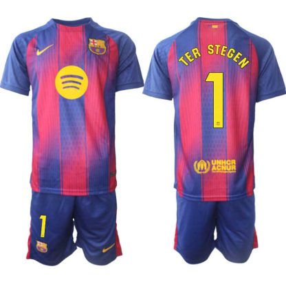 Poceni Moški Nogometni dresi kompleti FC Barcelona Domači 2025-26 Marc-André ter Stegen