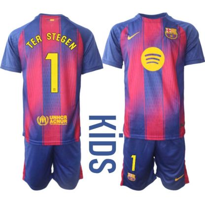 Nogometni dresi kompleti za otroke FC Barcelona Domači 2025-26 Marc-André ter Stegen 1