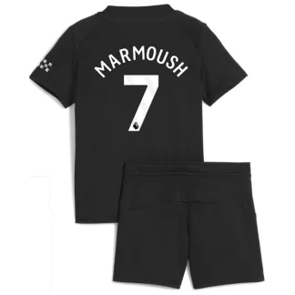 Otroški dresi Kompleti črna Manchester City Gostujoči 2025-26 Omar Marmoush 7