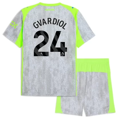 Otroški dresi kompleti Manchester City Joško Gvardiol #24 Tretji 2025-26