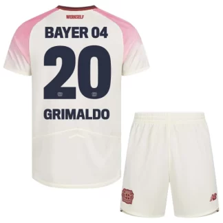 Otroški Nogometni dresi Bayer 04 Leverkusen Alejandro Grimaldo #20 Gostujoči 2025-26