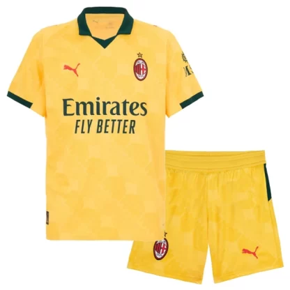 Otroški Nogometni Dresi komplet AC Milan Tretji 2025-26 rumena