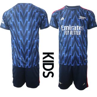Otroški Nogometni dresi Kompleti Arsenal Gostujoči 2025-26 modra črna