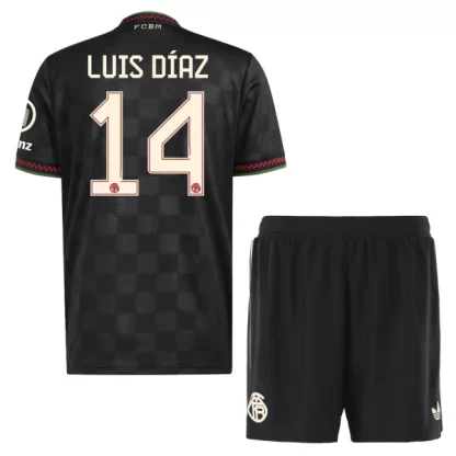 Otroški Nogometni dresi kompleti FC Bayern Munich Luis Díaz #14 Tretji 2025-26