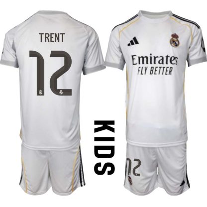 Otroški Nogometni dresi Kompleti Real Madrid Domači 2025-26 Trent Alexander-Arnold 12