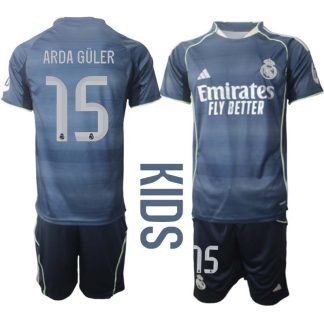 Otroški Nogometni dresi kompleti Real Madrid Gostujoči 2025-26 Arda Güler 15