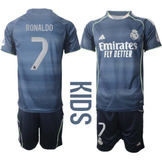 Otroški Nogometni dresi kompleti Real Madrid Gostujoči 2025-26 Cristiano Ronaldo 7
