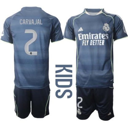 Otroški Nogometni dresi kompleti Real Madrid Gostujoči 2025-26 Daniel Carvajal 2