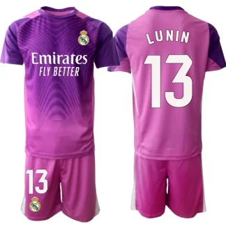 Otroški nogometni dresi kompleti Real Madrid Vratar Gostujoči 2025-26 Andriy Lunin 13