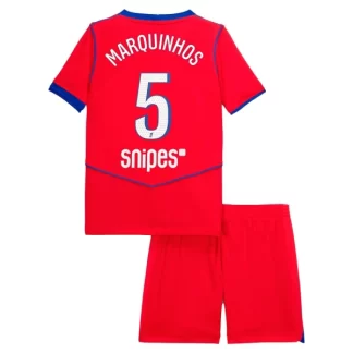 Otroški Nogometni dresi Paris Saint-Germain PSG Tretji 2025-26 tisk Marquinhos 5