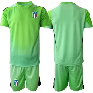 Otroški Nogometni dresi reprezentance Italija Vratar 2025-26 Zelena