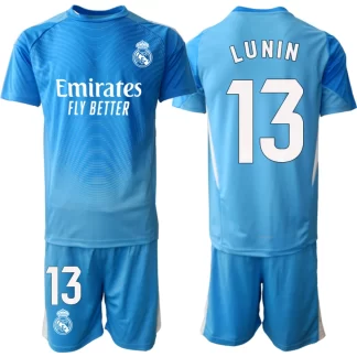 Poceni dresi Real Madrid za otroke Andriy Lunin #13 Vratar 2025-26 modra