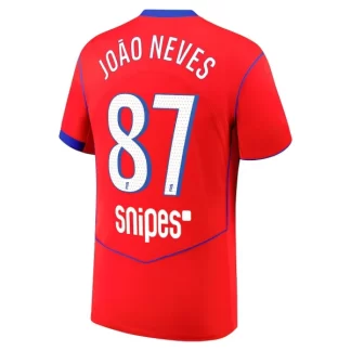 Poceni Moški Nogometni dresi Paris Saint-Germain PSG Joao Neves 87 Tretji 2025-26