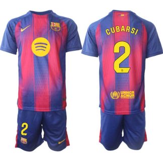 Poceni Nogometni dresi kompleti FC Barcelona Domači 2025-26 Pau Cubarsí 2