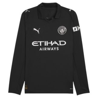 Poceni Nogometni dresi Manchester City 2025-2026 L/S črna