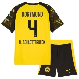 Poceni Otroški Nogometni Dresi BVB Nico Schlotterbeck #4 Borussia Dortmund Domači 2025-26