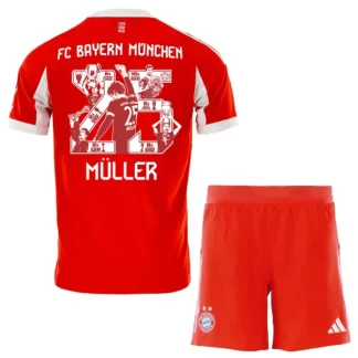 Poceni Otroški Nogometni dresi FC Bayern Munich Domači 2025-26 Thomas Müller 25-Posebno
