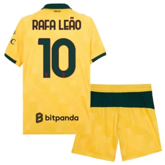 Poceni Otroški nogometni dresi komplet AC Milan Rafael Leao #10 Tretji 2025-26