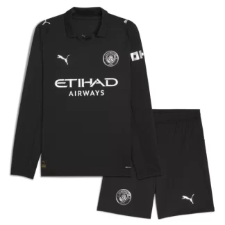 Poceni Otroški Nogometni dresi Kompleti Manchester City Gostujoči 2025-26 Dolgi Rokav