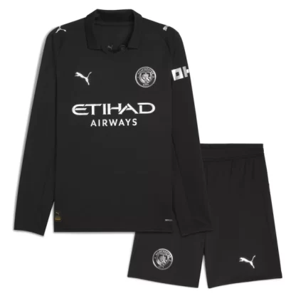 Poceni Otroški Nogometni dresi Kompleti Manchester City Gostujoči 2025-26 Dolgi Rokav