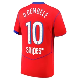 Rdeča Nogometni dresi Paris Saint-Germain PSG Tretji 2025-26 Ousmane Dembélé 10