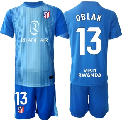 Kupiti Otroški nogometni dresi Atletico Madrid Jan Oblak 13 Vratar 2025-26 modra