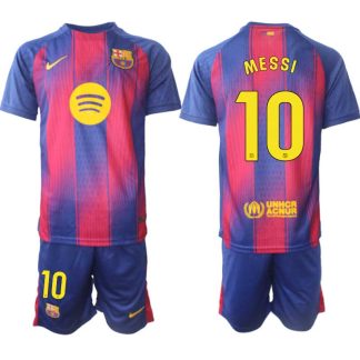 Moški Nogometni dresi komplet FC Barcelona Domači 2025-26 Lionel Messi 10