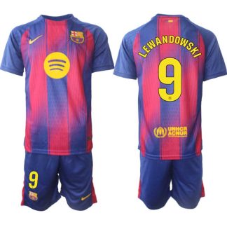 Moški Nogometni dresi komplet Robert Lewandowski #9 FC Barcelona Domači 2025-26