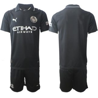 Moški Nogometni dresi kompleti Manchester City Gostujoči 2025-26 črna