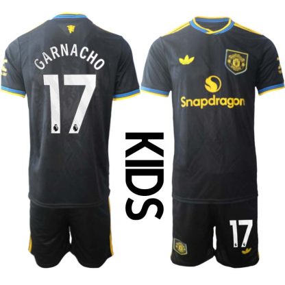Nogometni dres za otroke Manchester United Alejandro Garnacho 17 Tretji 2025-26