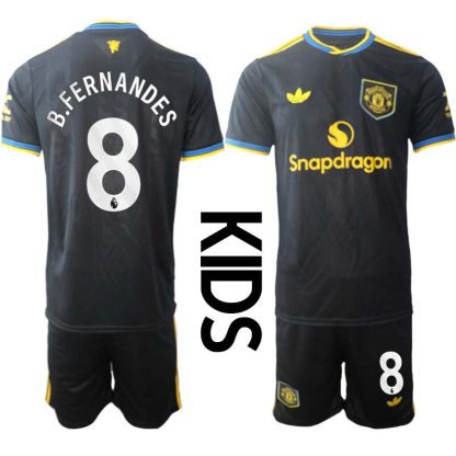 Nogometni dres za otroke Manchester United Bruno Fernandes 8 Tretji 2025-26