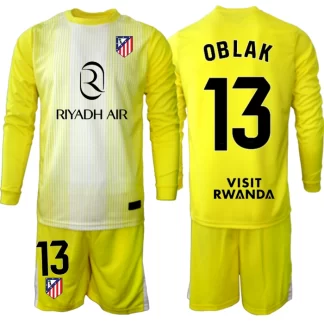 Otroški dresi za nogomet komplet Atletico Madrid Vratar 2025-26 rumena Jan Oblak 13