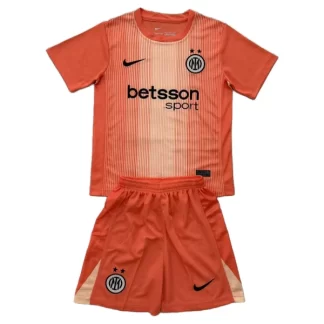 Otroški Nogometni dres Komplet Inter Milan Vratar 2025-26 Oranžna