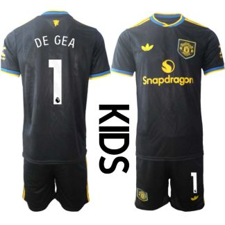 Otroški nogometni dresi črna Manchester United Tretji 2025-26 David De Gea 1