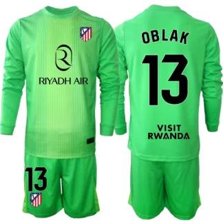 Otroški nogometni dresi komplet Atletico Madrid Jan Oblak 13 Vratar 2025-26 zelena