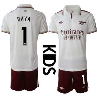 Otroški Nogometni Dresi kompleti Arsenal Tretji 2025-26 David Raya 1