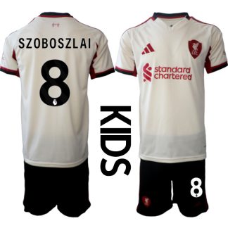 Otroški nogometni dresi kompleti Liverpool Dominik Szoboszlai #8 Gostujoči 2025-26