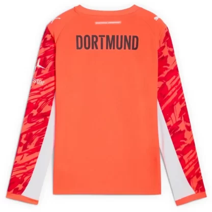 Poceni dres BVB Borussia Dortmund Vratar 2025-26 rdeča Dolgi Rokav-1