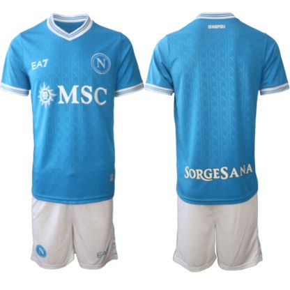 Poceni Moški Nogometni dresi kompleti SSC Napoli Domači 2025-26 modro in belo